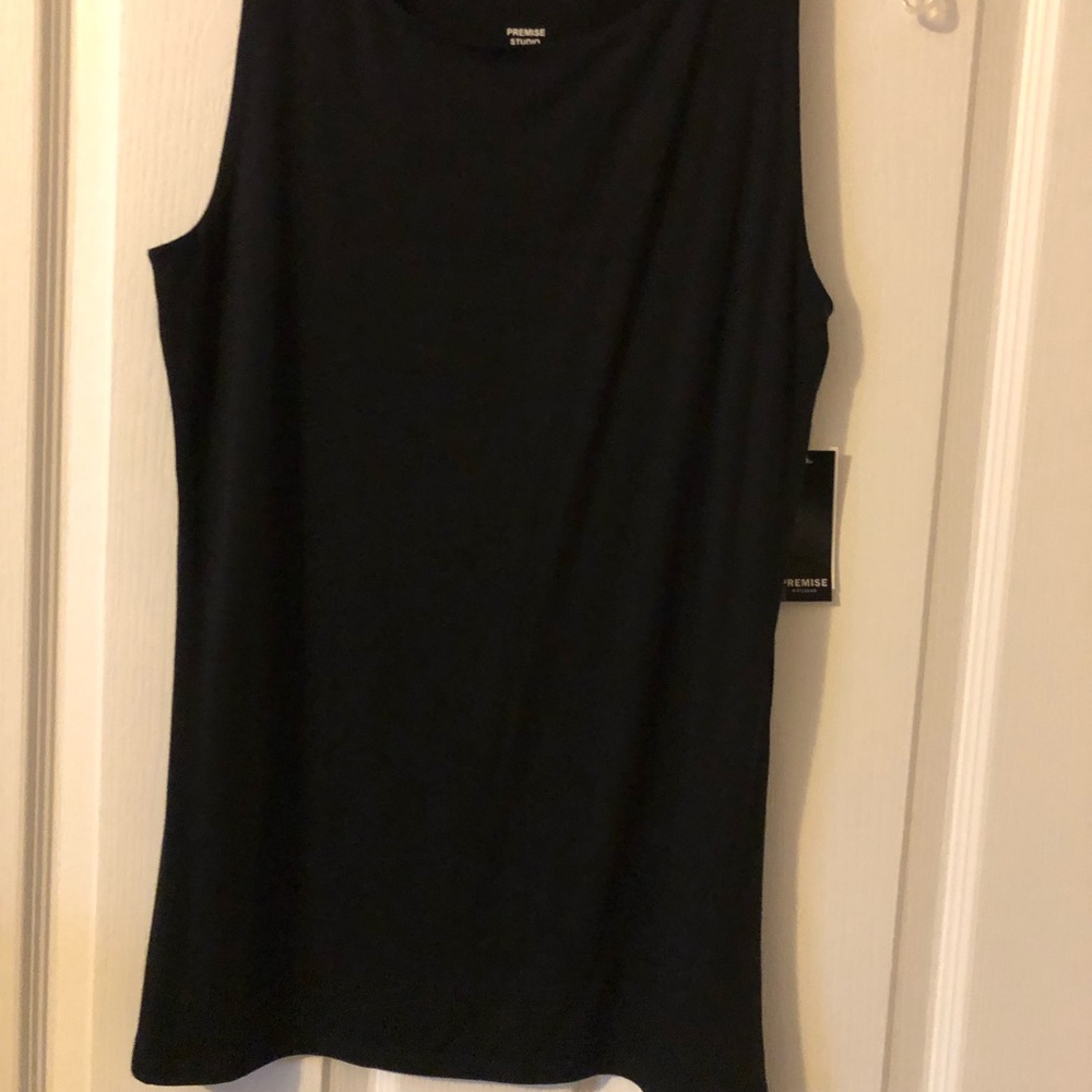 Premise Studio Sleeveless Boatneck Black Tank Top Size Small